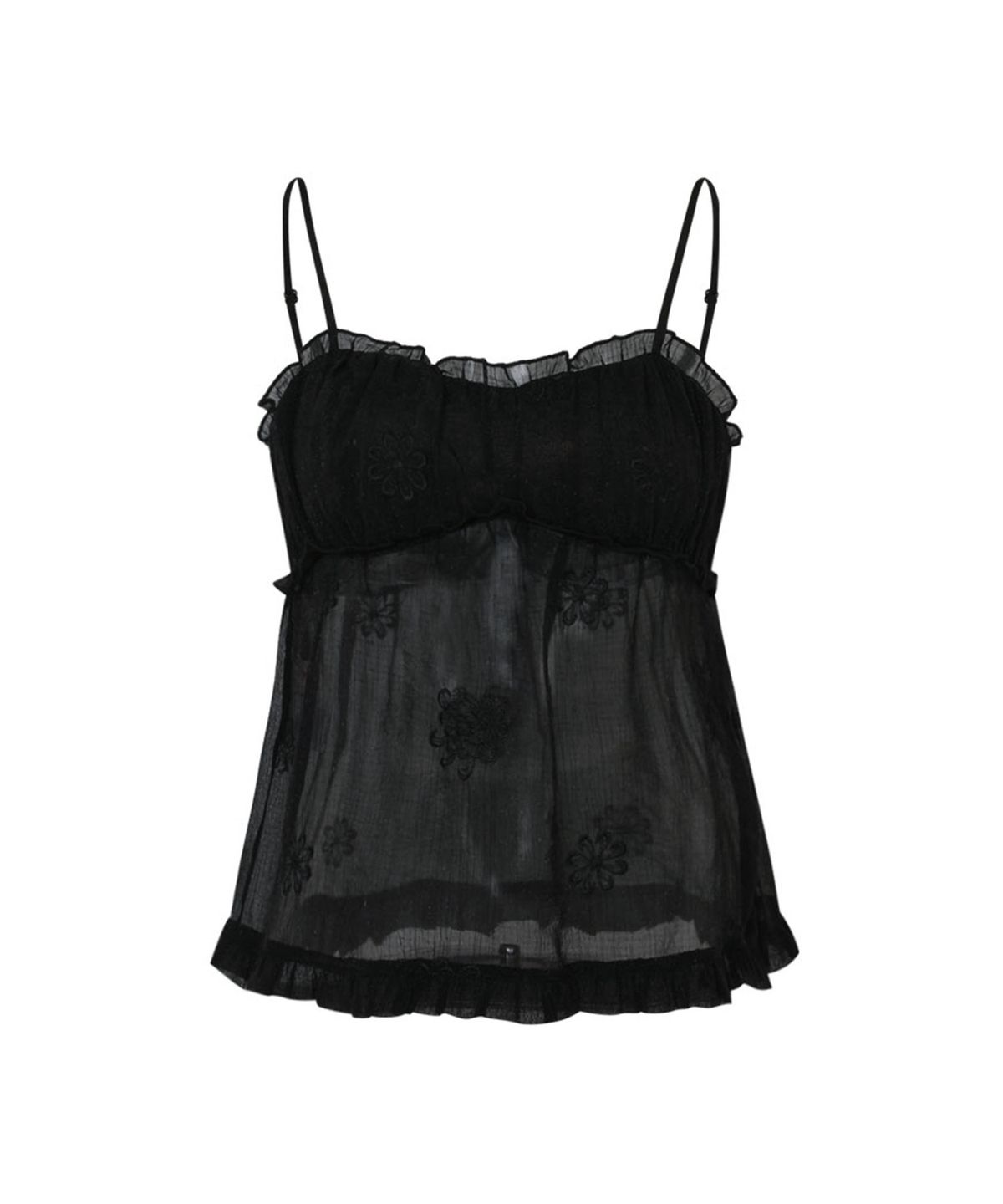 루루서울(LOULOUSEOUL) Chloe See Through Sleeveless (Black)
