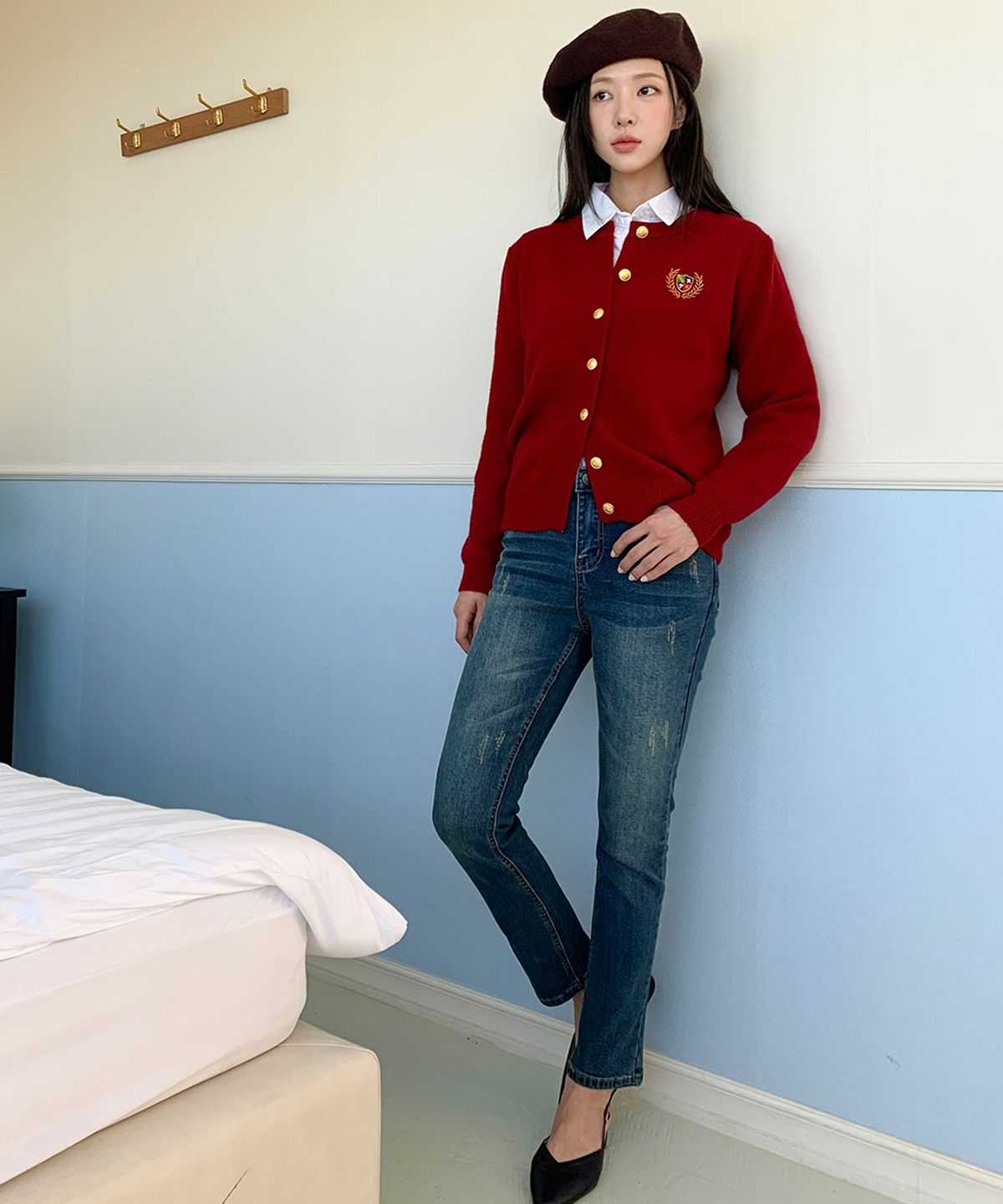 빼빼(BBAEBBAE) 빅사이즈 본딩기모 후끈따듯 스판 일자 청바지