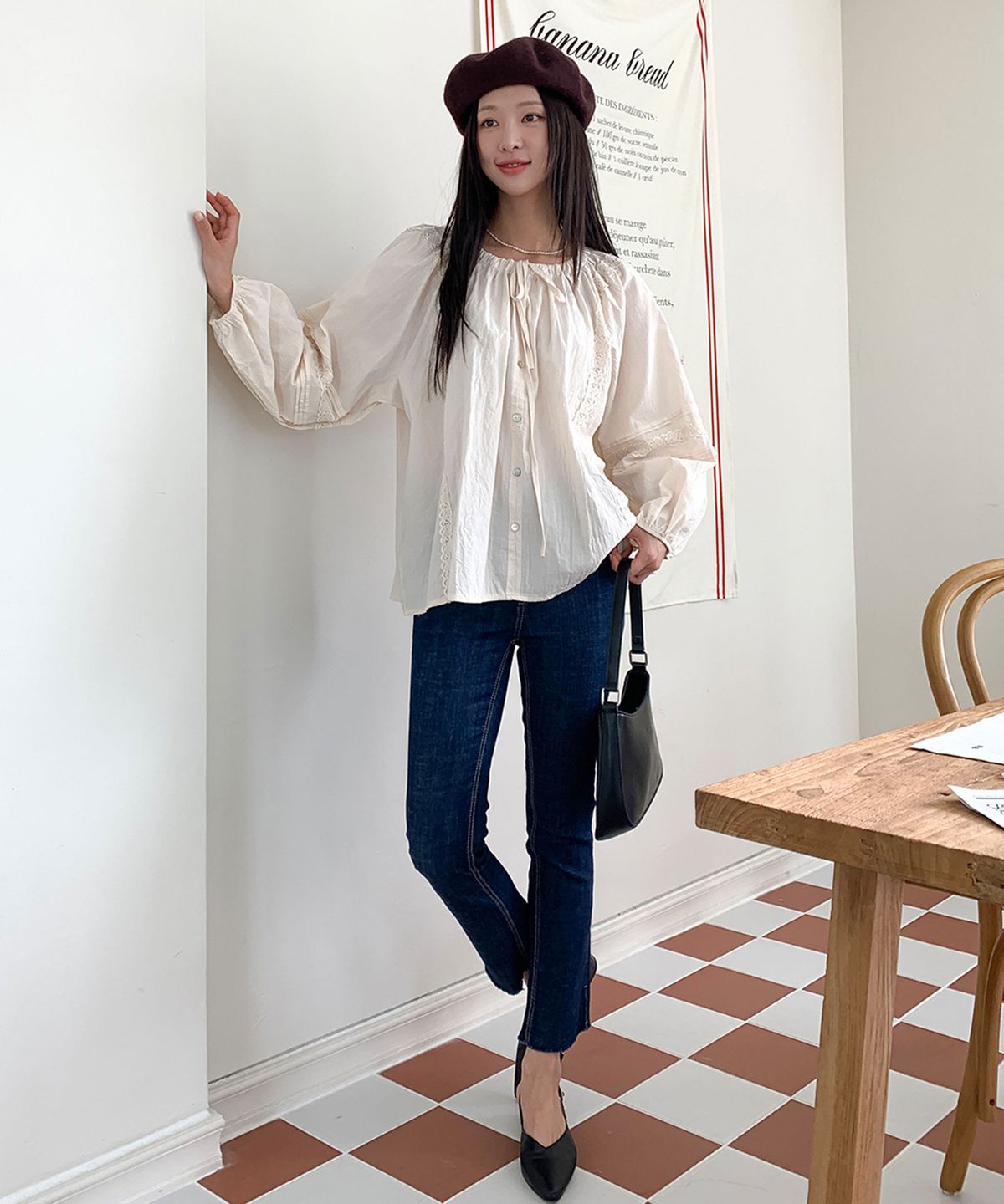 빼빼(BBAEBBAE) 빅사이즈 포근따듯 기모 스판 세미 부츠컷 청바지