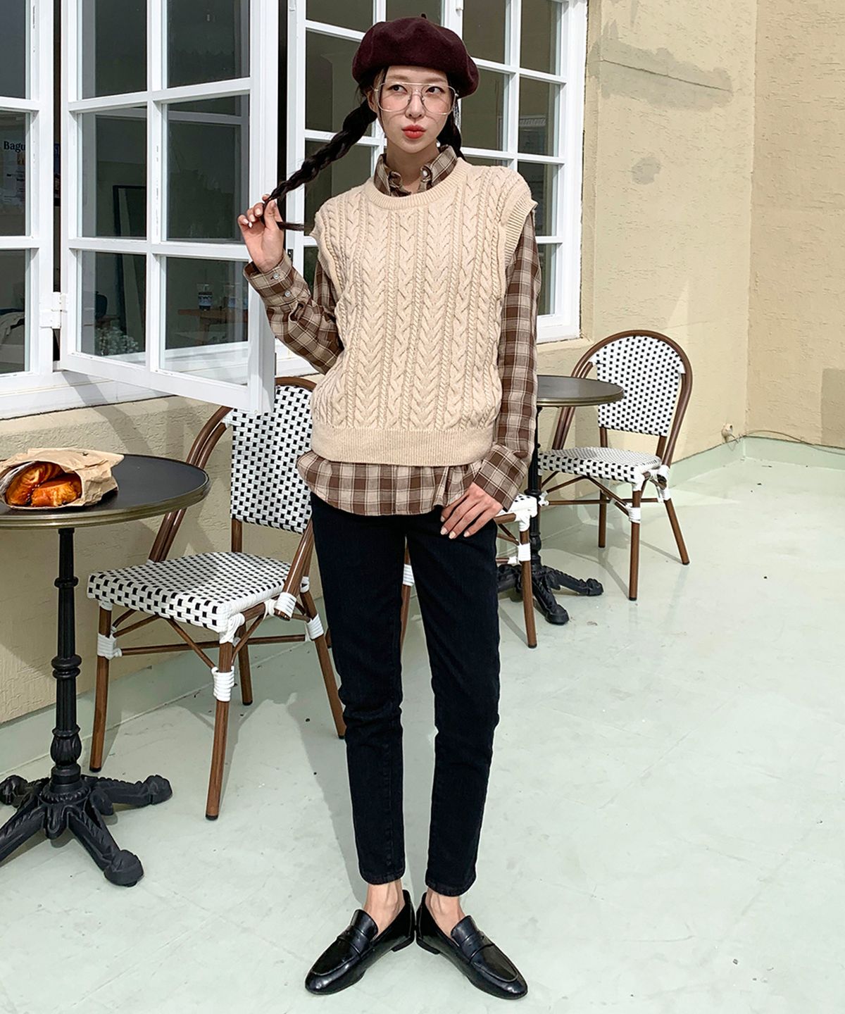빼빼(BBAEBBAE) 빅사이즈 기모안감 밴딩 데님팬츠