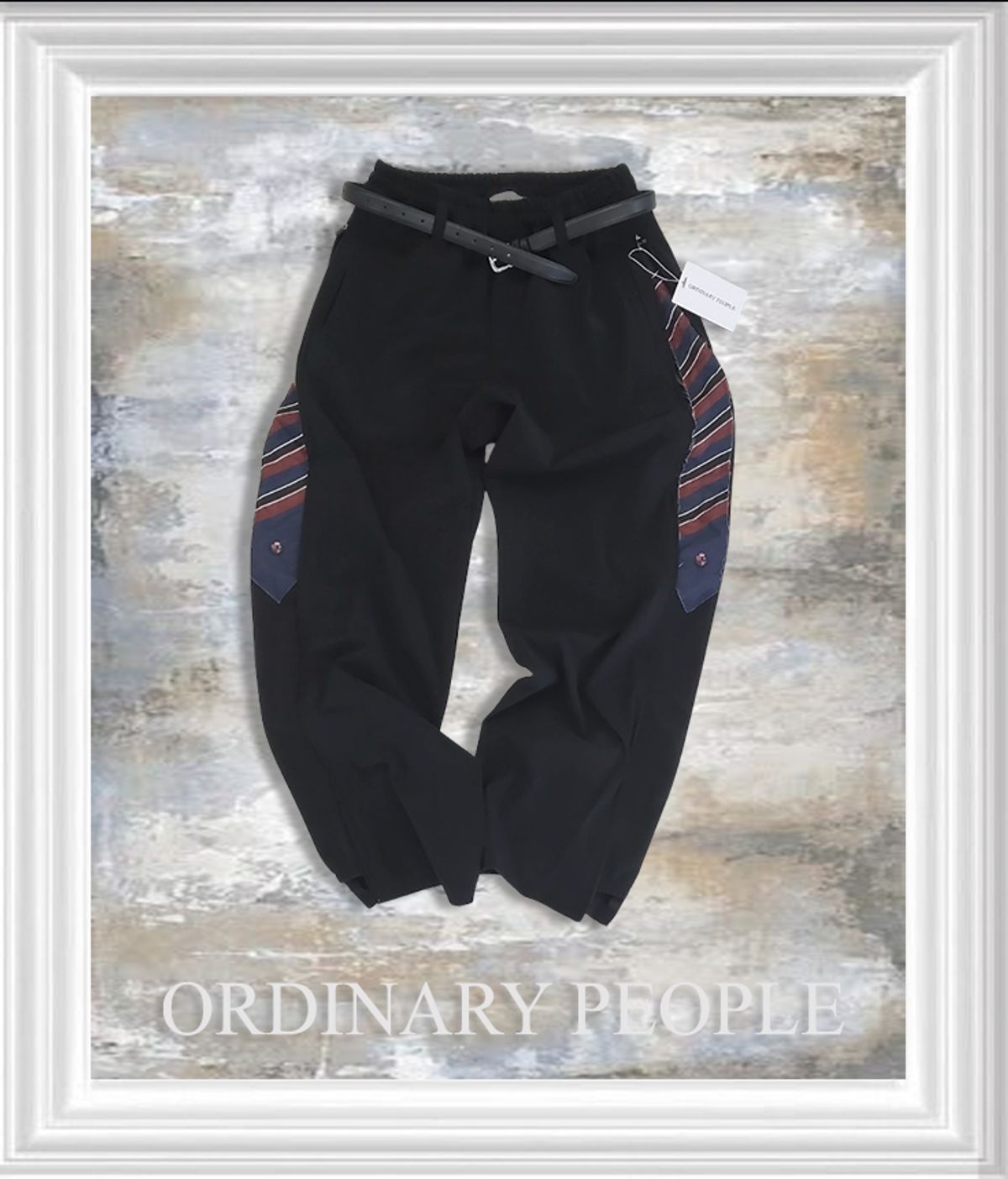 오디너리피플(ORDINARY PEOPLE) RE : SHIRT 08 - Tie - UP Trackers Track Pants (BLACK)