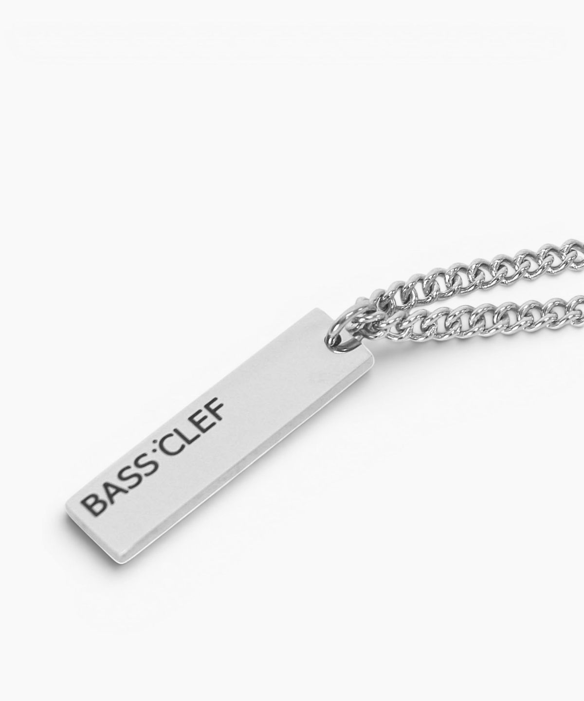 베이스클레프(BASSCLEF) 사각 스틱 목걸이 써지컬 스틸 체인 CLEF VERSE B NEC