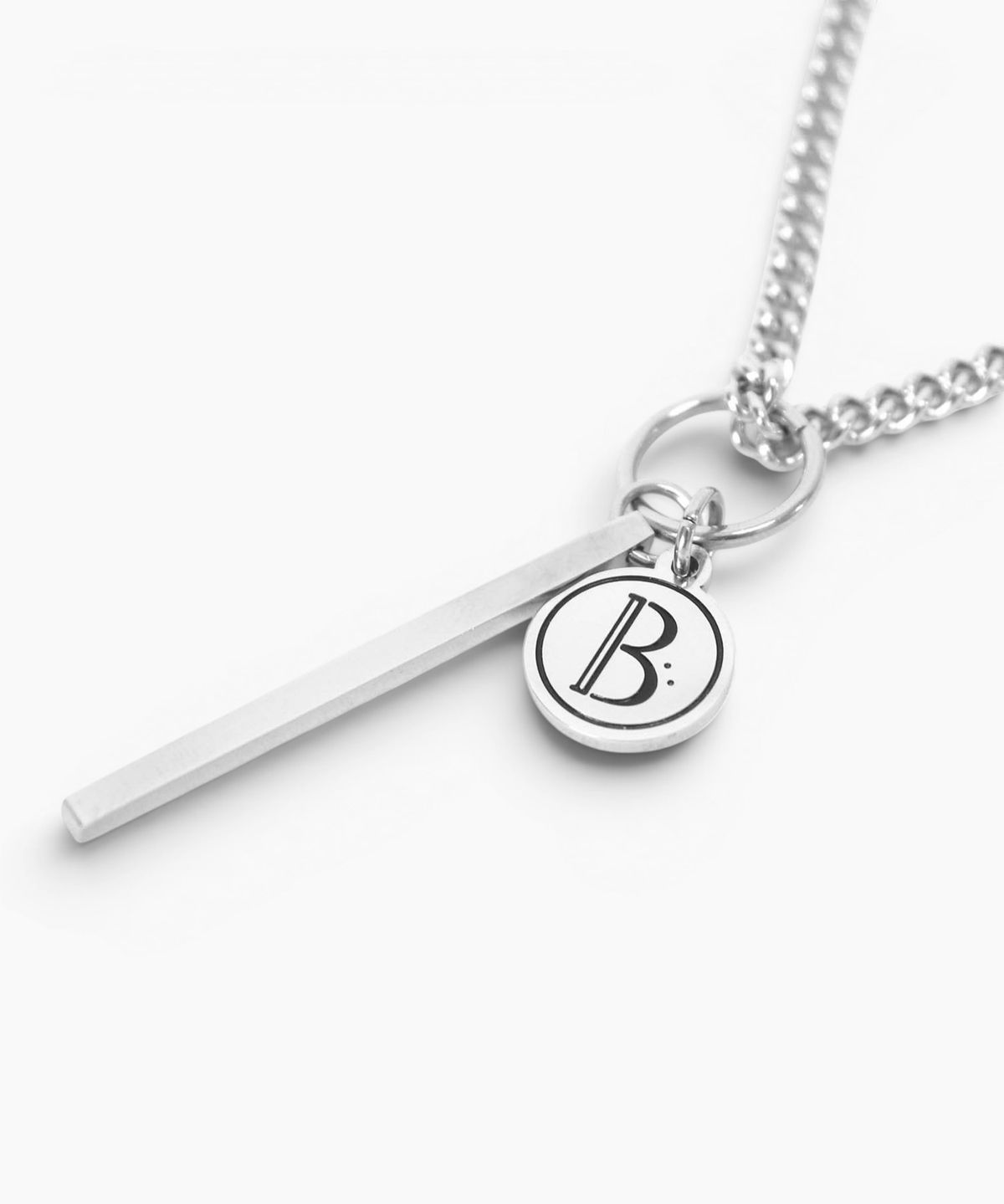 베이스클레프(BASSCLEF) 남자 스틱 목걸이 써지컬스틸 체인 CLEF STICK NEC