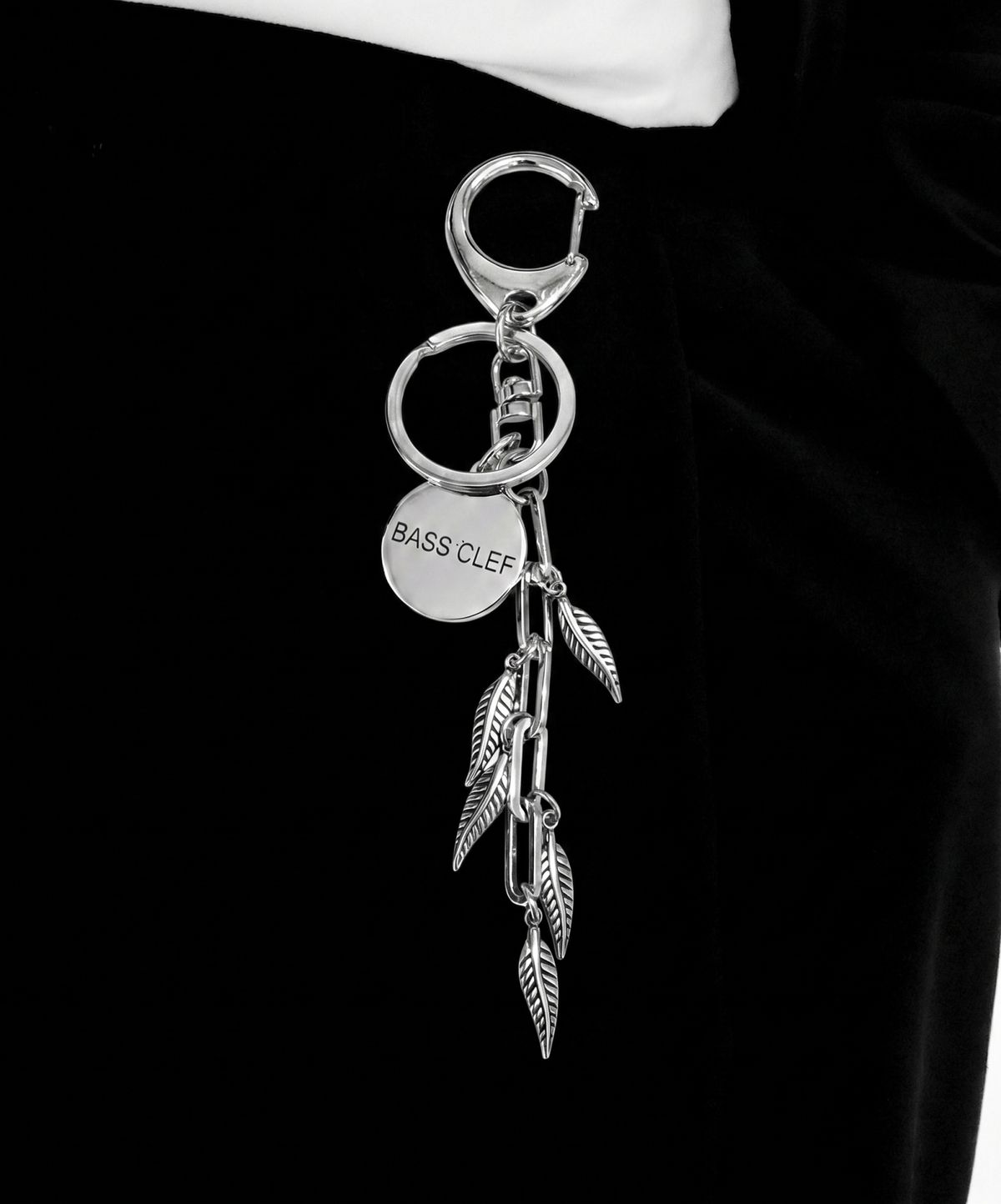 베이스클레프(BASSCLEF) 써지컬스틸 키링 바지 체인 CLEF LEAF Key Ring