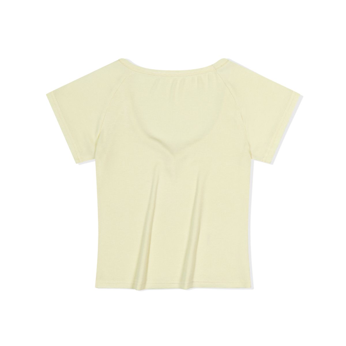 모아(MOAA) Slant Button Rib Tee (Lemon)