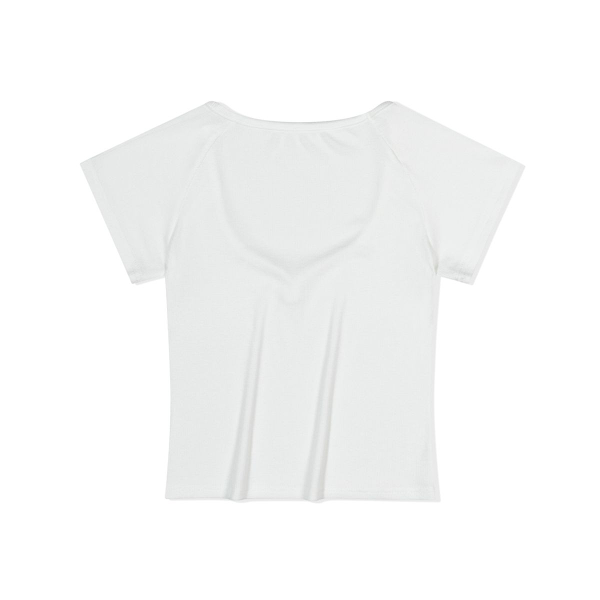 모아(MOAA) Slant Button Rib Tee (White)