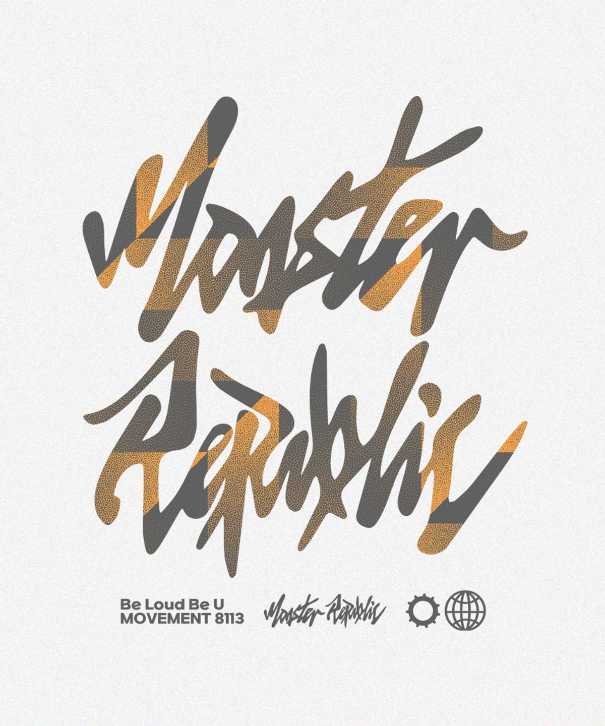 몬스터리퍼블릭(MONSTER REPUBLIC) 미스트 로고 오렌지 티셔츠 화이트_8113
