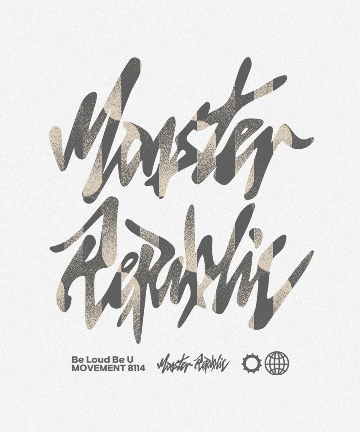 몬스터리퍼블릭(MONSTER REPUBLIC) 스톤 로고 베이지 티셔츠 화이트_8114