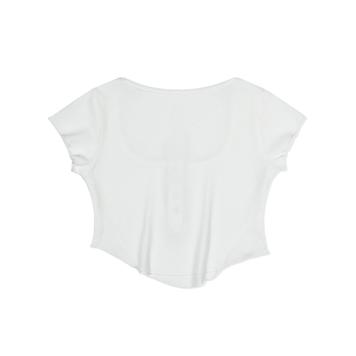모아(MOAA) Curve Snap Henley Tee (White)