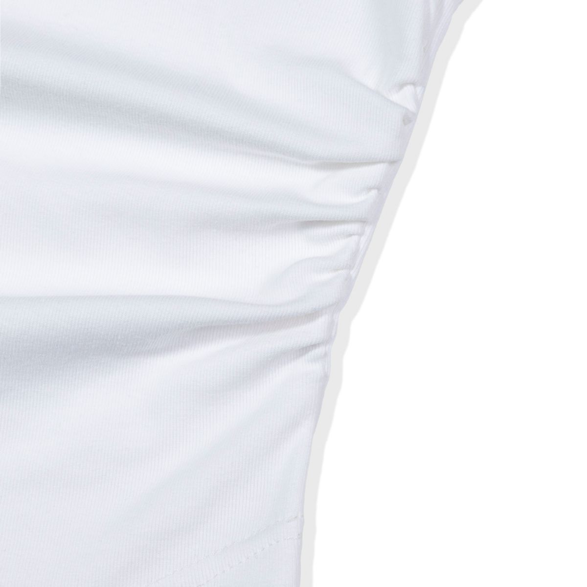 모아(MOAA) Side Ruche Curve Tee (WHITE)