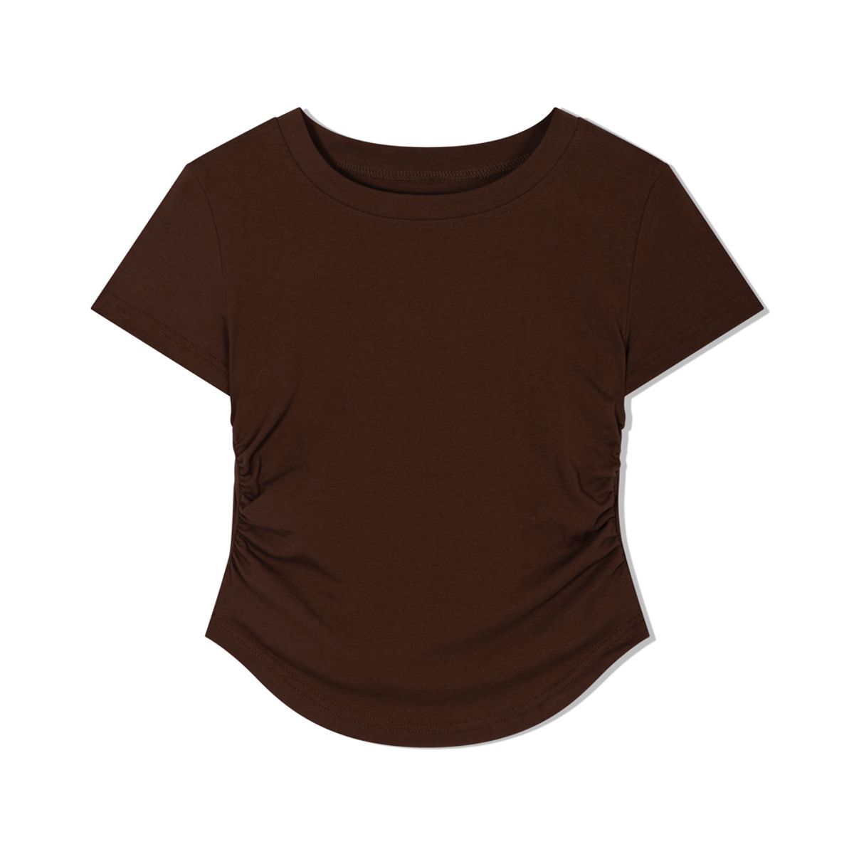 모아(MOAA) Side Ruche Curve Tee (BRICK)