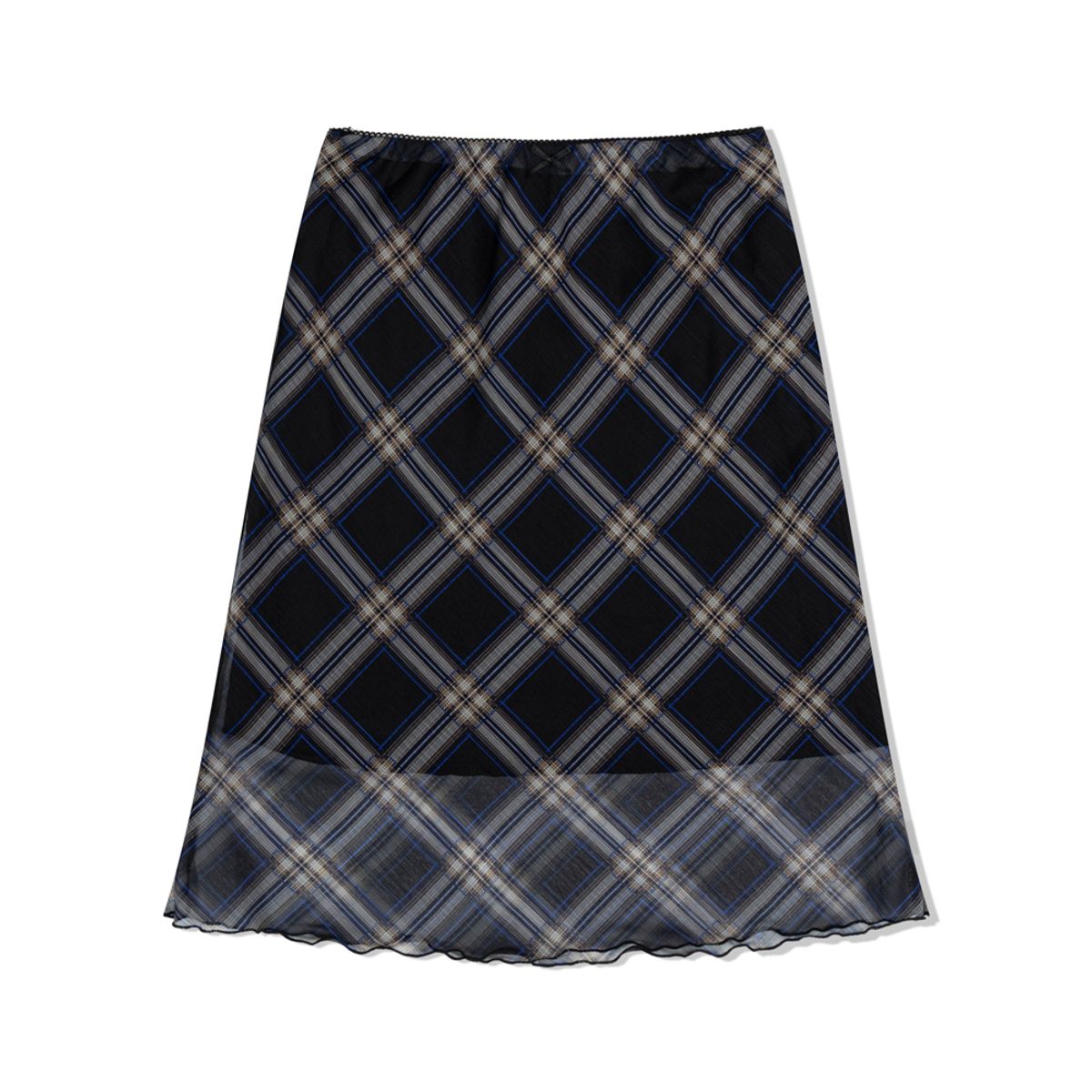 모아(MOAA) Mesh Mood Skirt (Midnight PLAID)