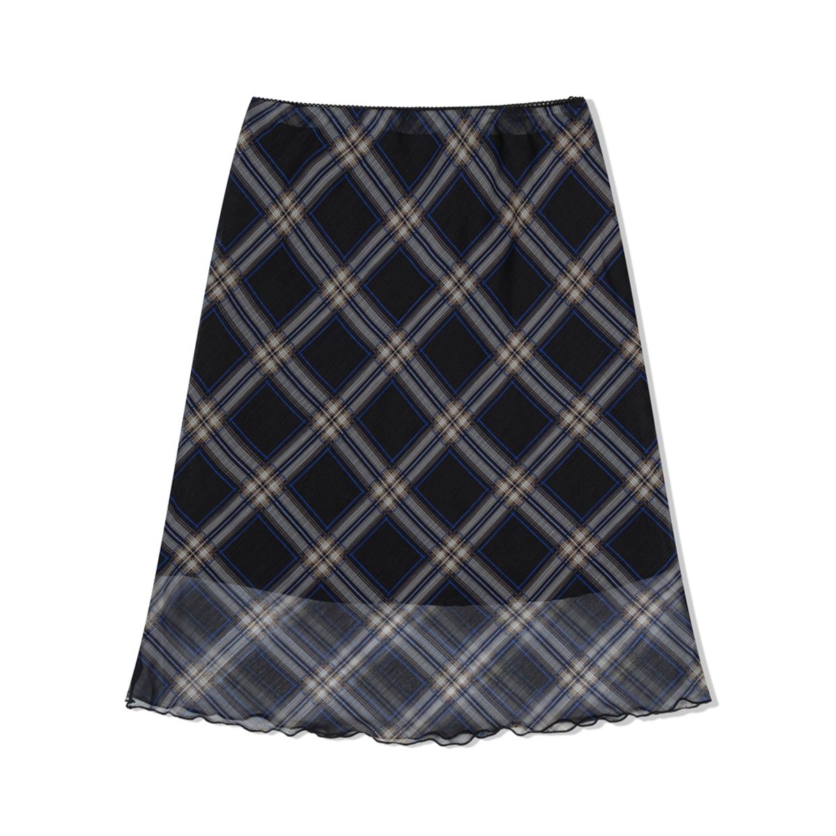 모아(MOAA) Mesh Mood Skirt (Midnight PLAID)