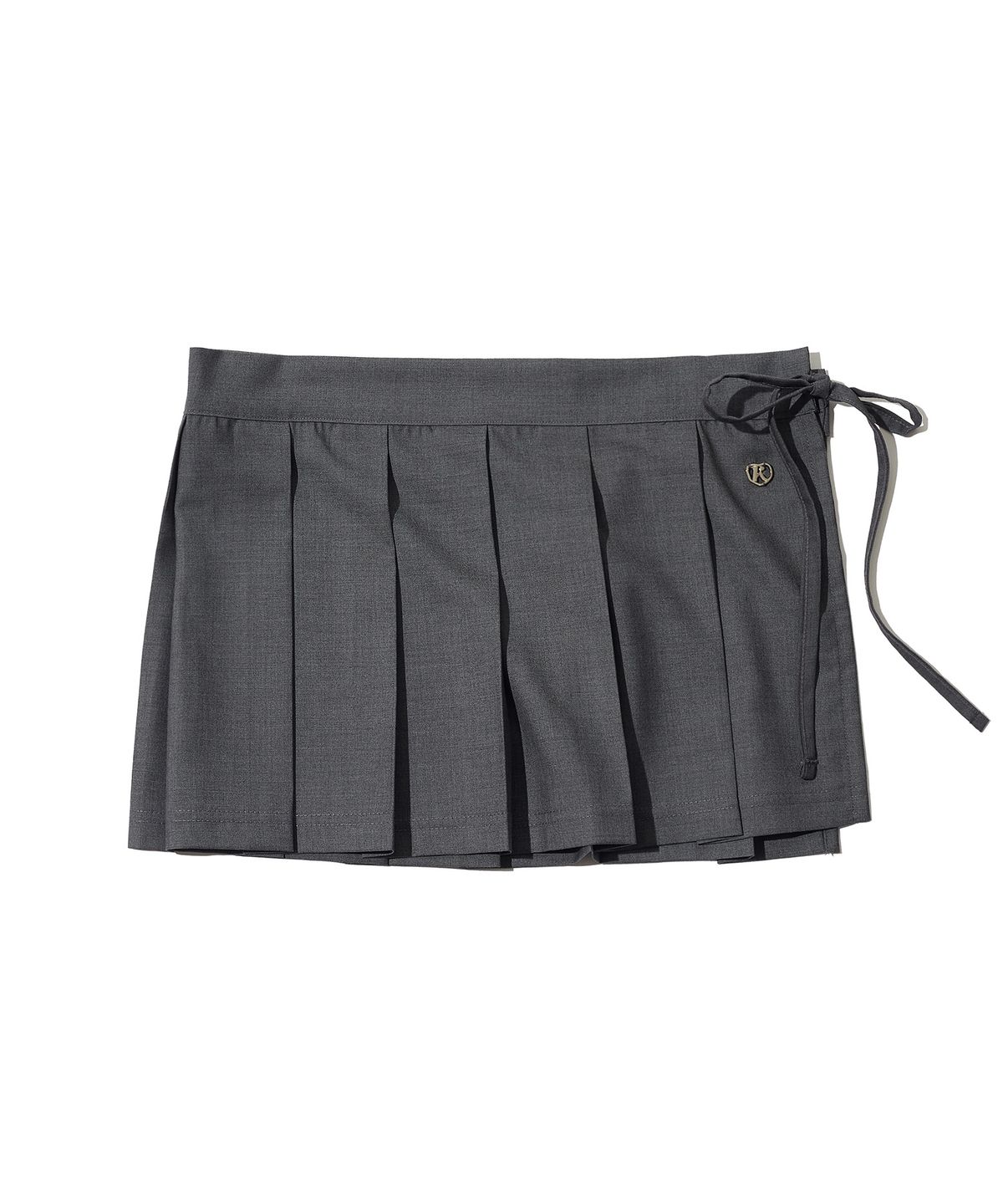 페이키(FAKIII) Giselle Pleated Wrap Skirt_GRAY