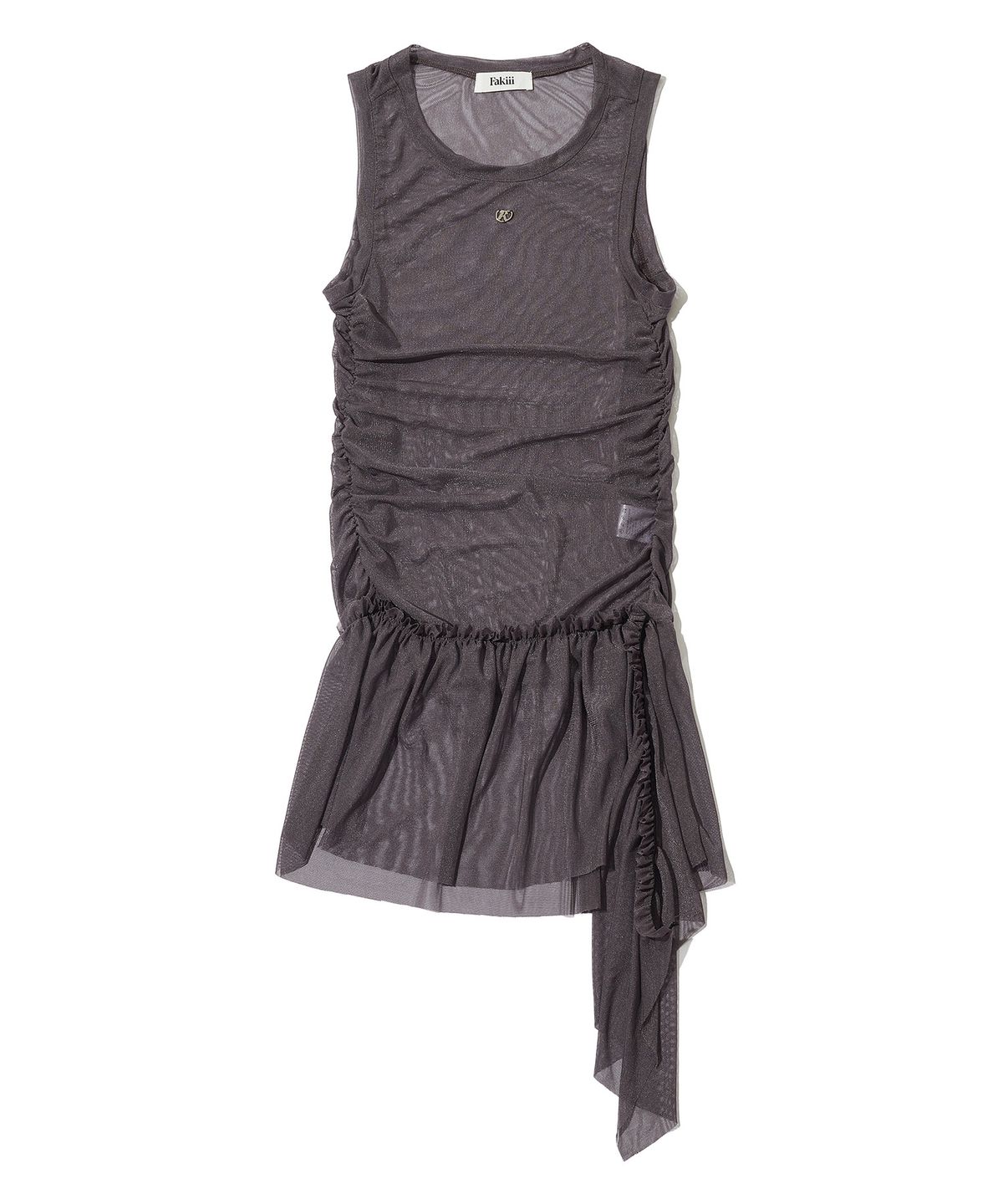 페이키(FAKIII) Mesh Princess Line Drop Dress_PURPLE GRAY