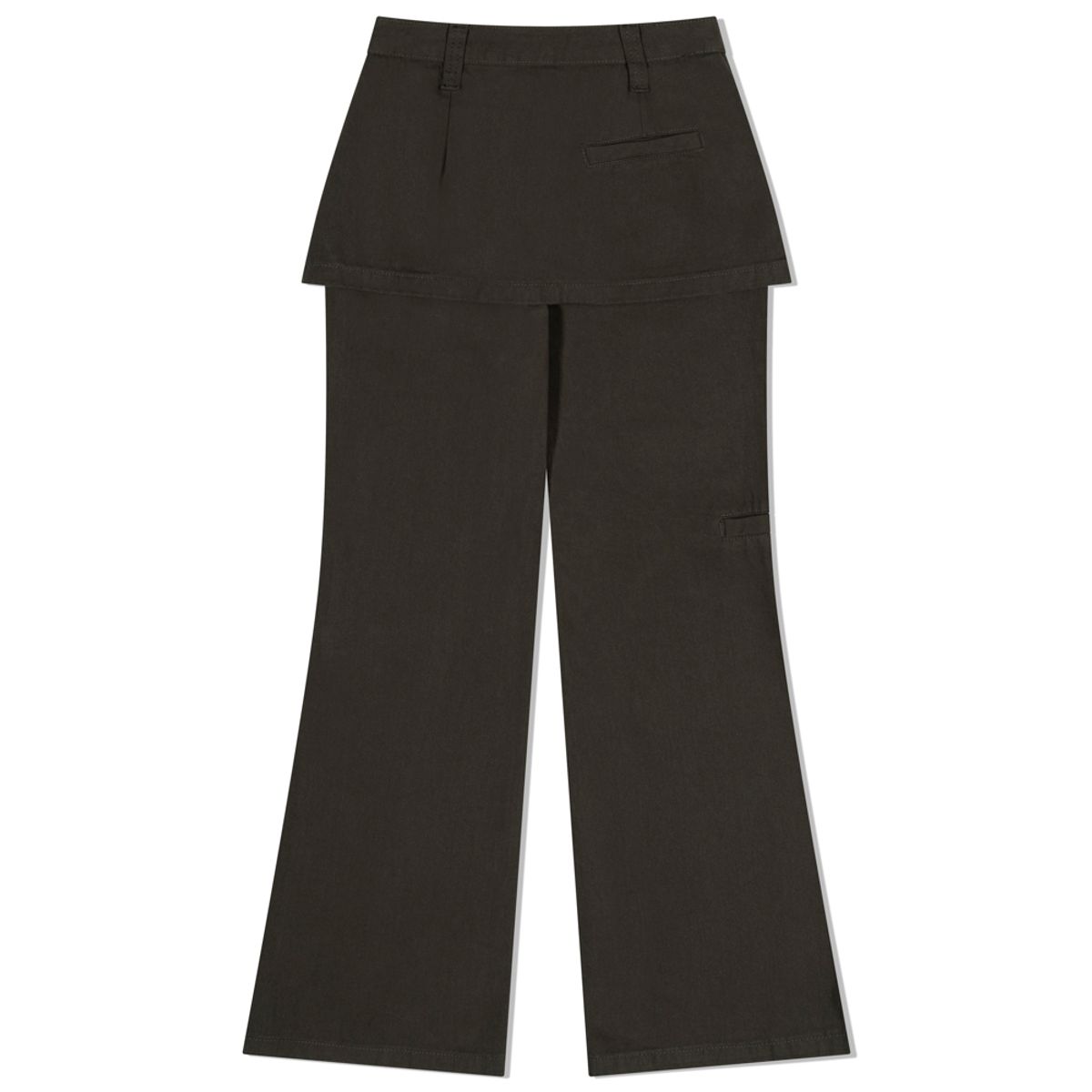 모아(MOAA) Wrap up Flare Trousers (DEEP OLIVE)