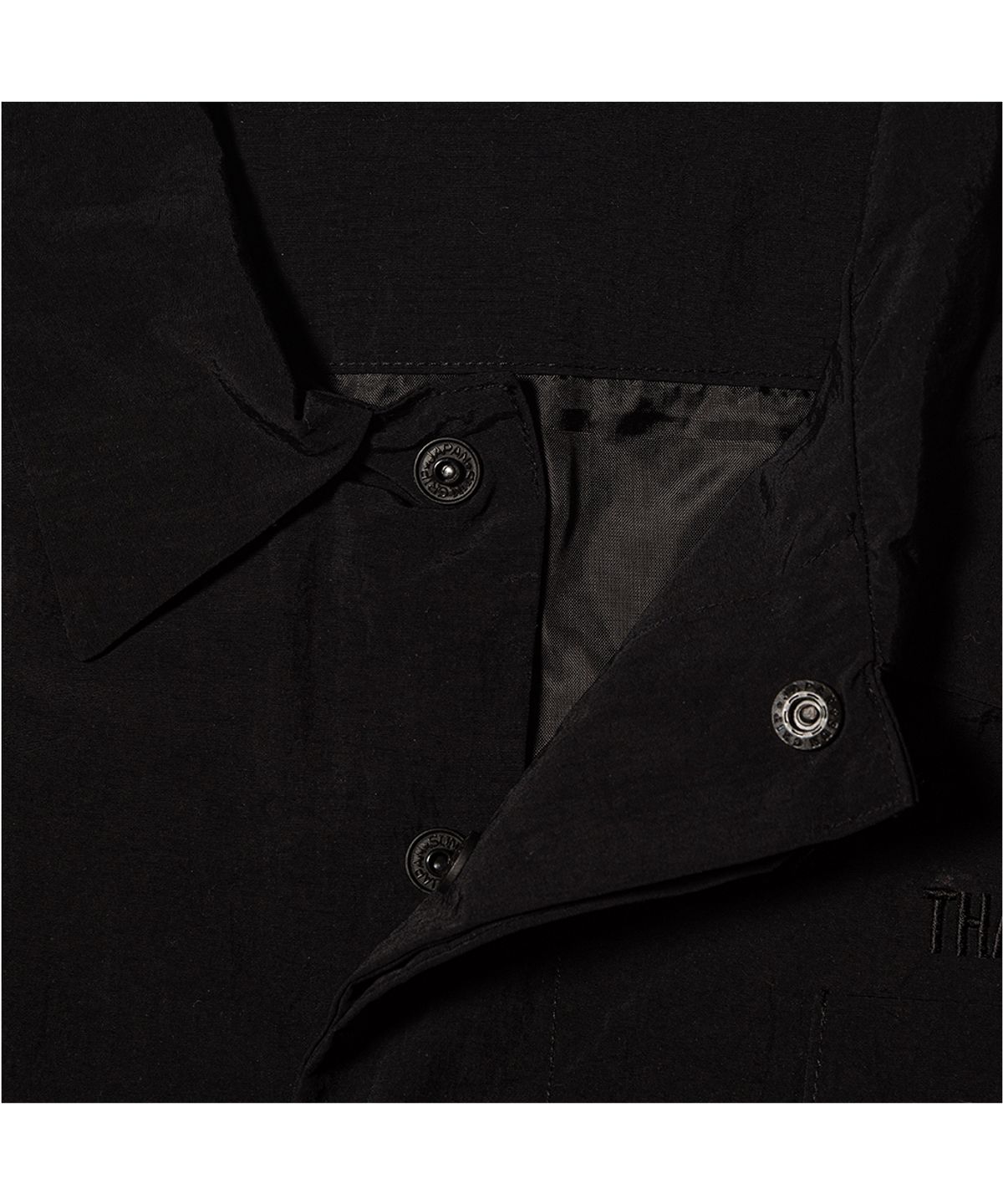 땡스메시아(THANKS MESSIA) HIDDEN SHIRT JACKET-BLACK