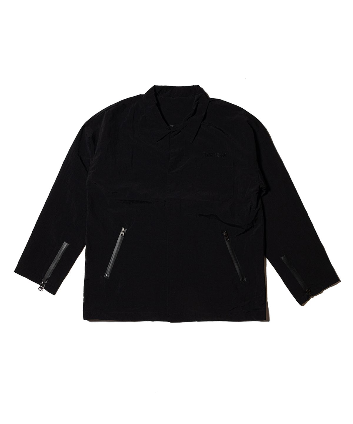 땡스메시아(THANKS MESSIA) HIDDEN SHIRT JACKET-BLACK
