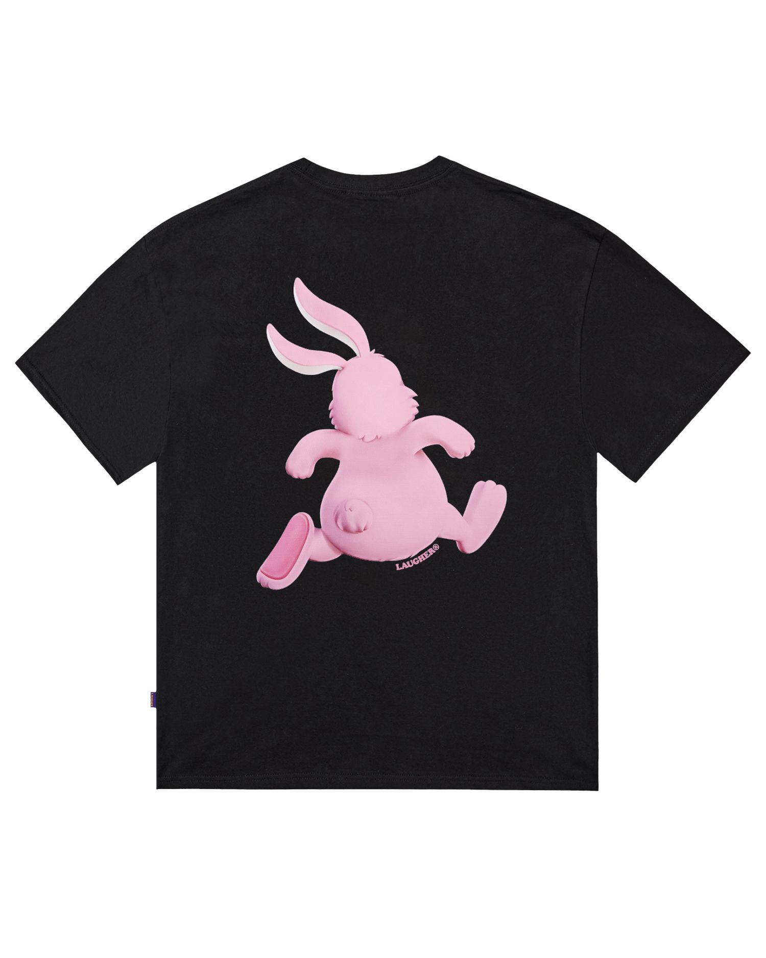 Tシャツ・カットソー LAUGHER Puck and Run Bunny White T-Shirt Black TS63 MUSINSA | LAUGHER Puck and Run Bunny (White) 3D T-Shirt - Black