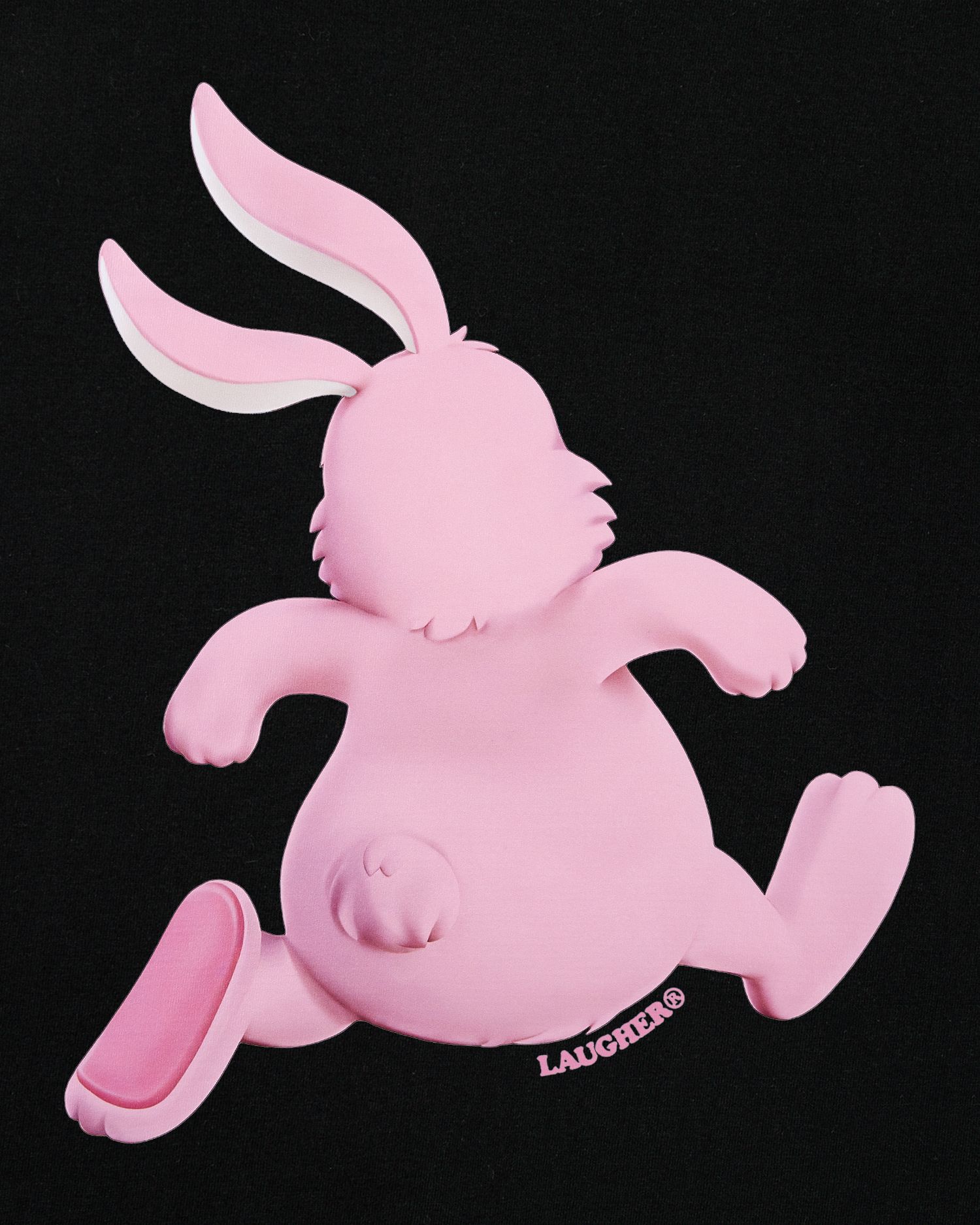 Tシャツ・カットソー LAUGHER Puck and Run Bunny White T-Shirt Black TS63 MUSINSA | LAUGHER Puck and Run Bunny (White) T-Shirt - Black