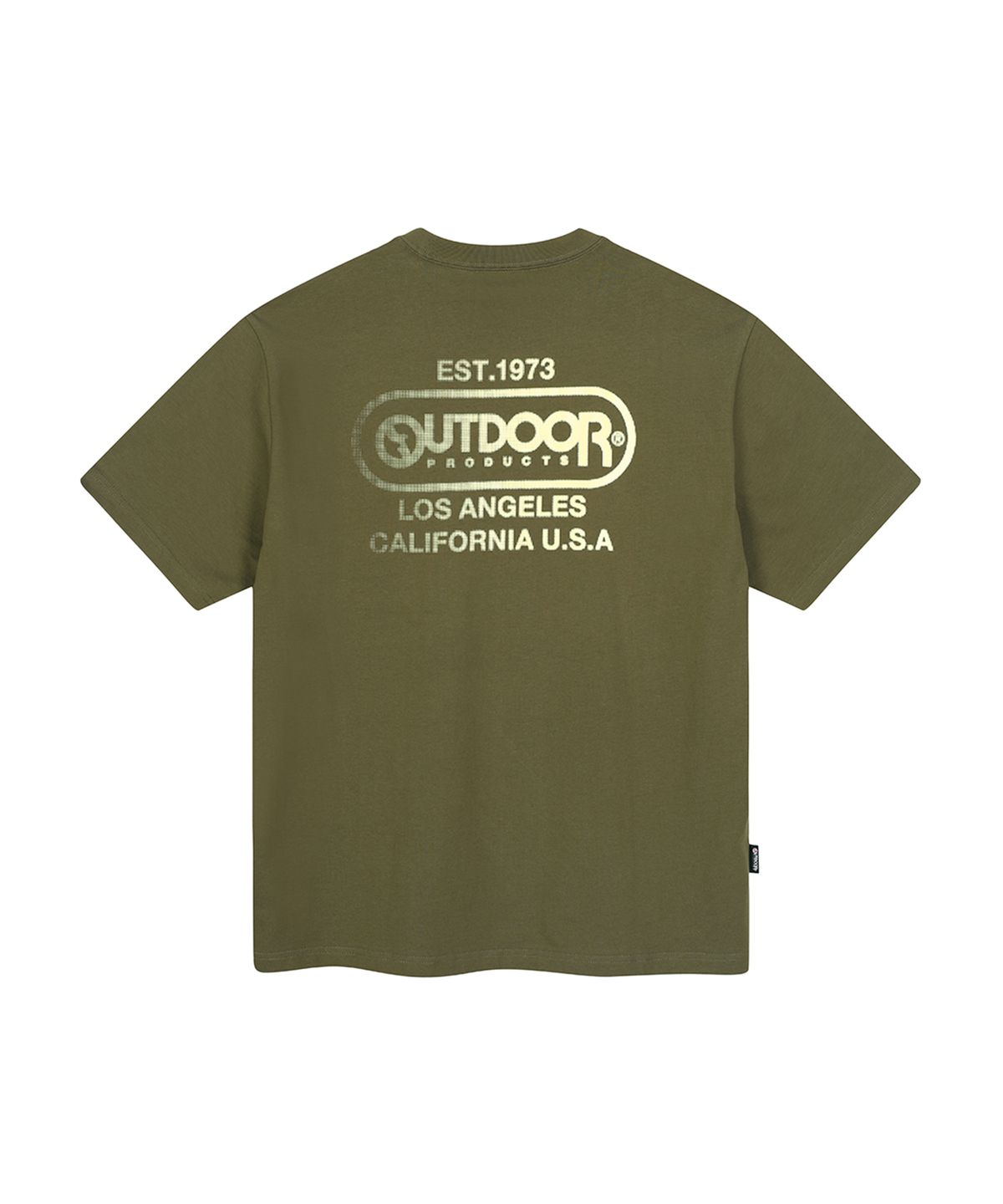 아웃도어 프로덕츠(OUTDOOR PRODUCTS) HALFTONE LOGO T-SHIRTS (KHAKI)