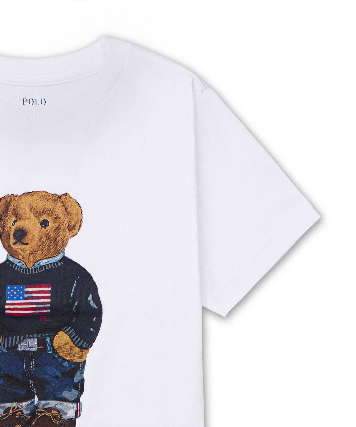 폴로 랄프 로렌 칠드런(POLO RALPH LAUREN CHILDREN) 폴로 베어 코튼 저지 티-멀티 컬러