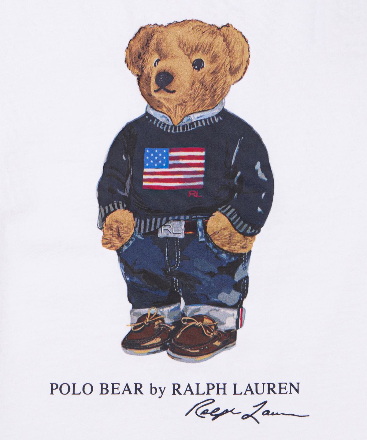 폴로 랄프 로렌 칠드런(POLO RALPH LAUREN CHILDREN) 폴로 베어 코튼 저지 티-화이트