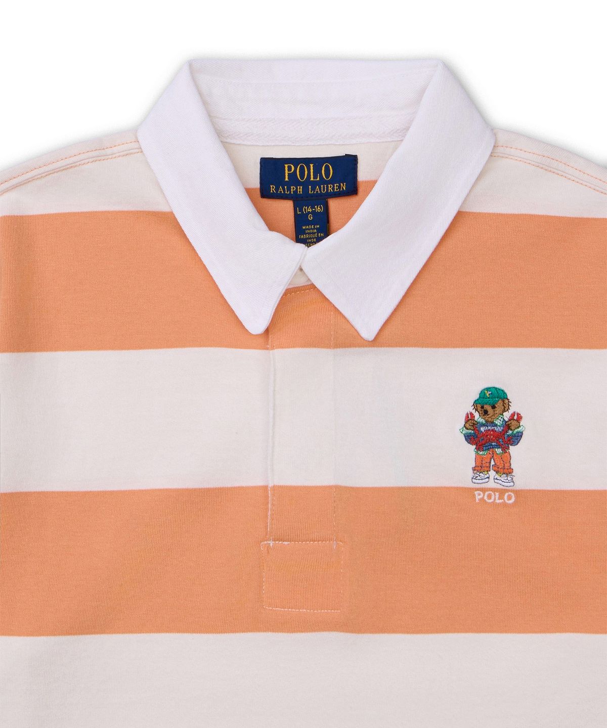 폴로 랄프 로렌 칠드런(POLO RALPH LAUREN CHILDREN) 폴로 베어 숏 슬리브 럭비 셔츠-멀티 컬러