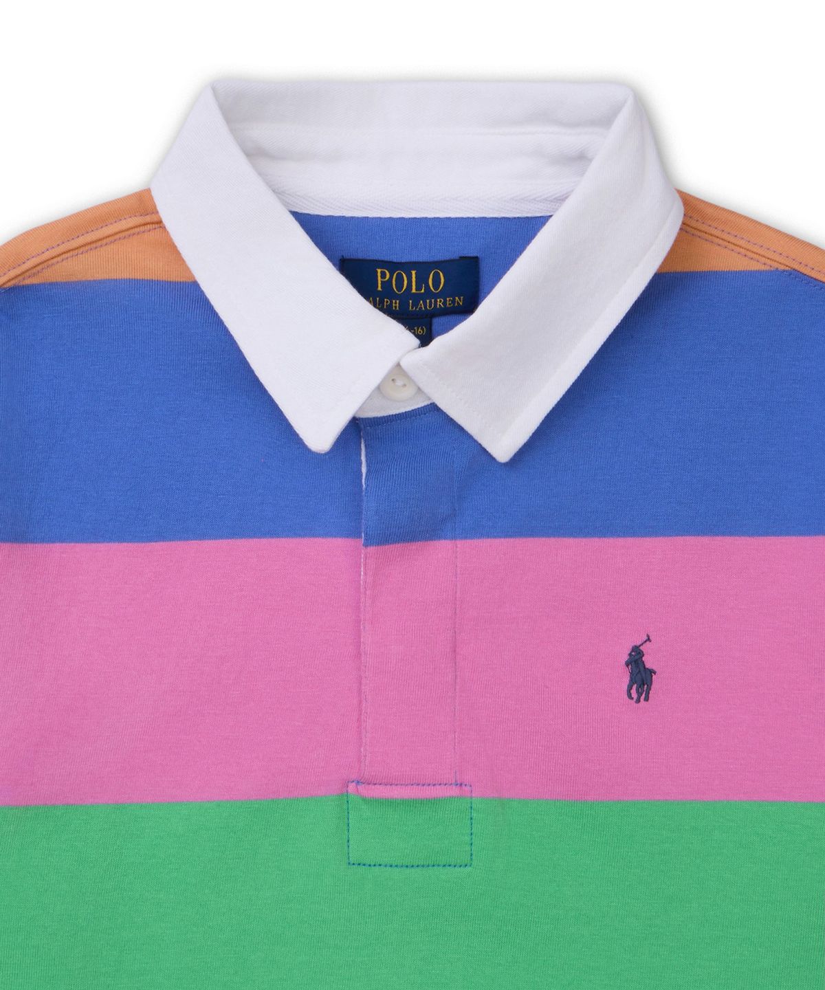 폴로 랄프 로렌 칠드런(POLO RALPH LAUREN CHILDREN) 스트라이프 코튼 숏 슬리브 럭비 셔츠-멀티 컬러