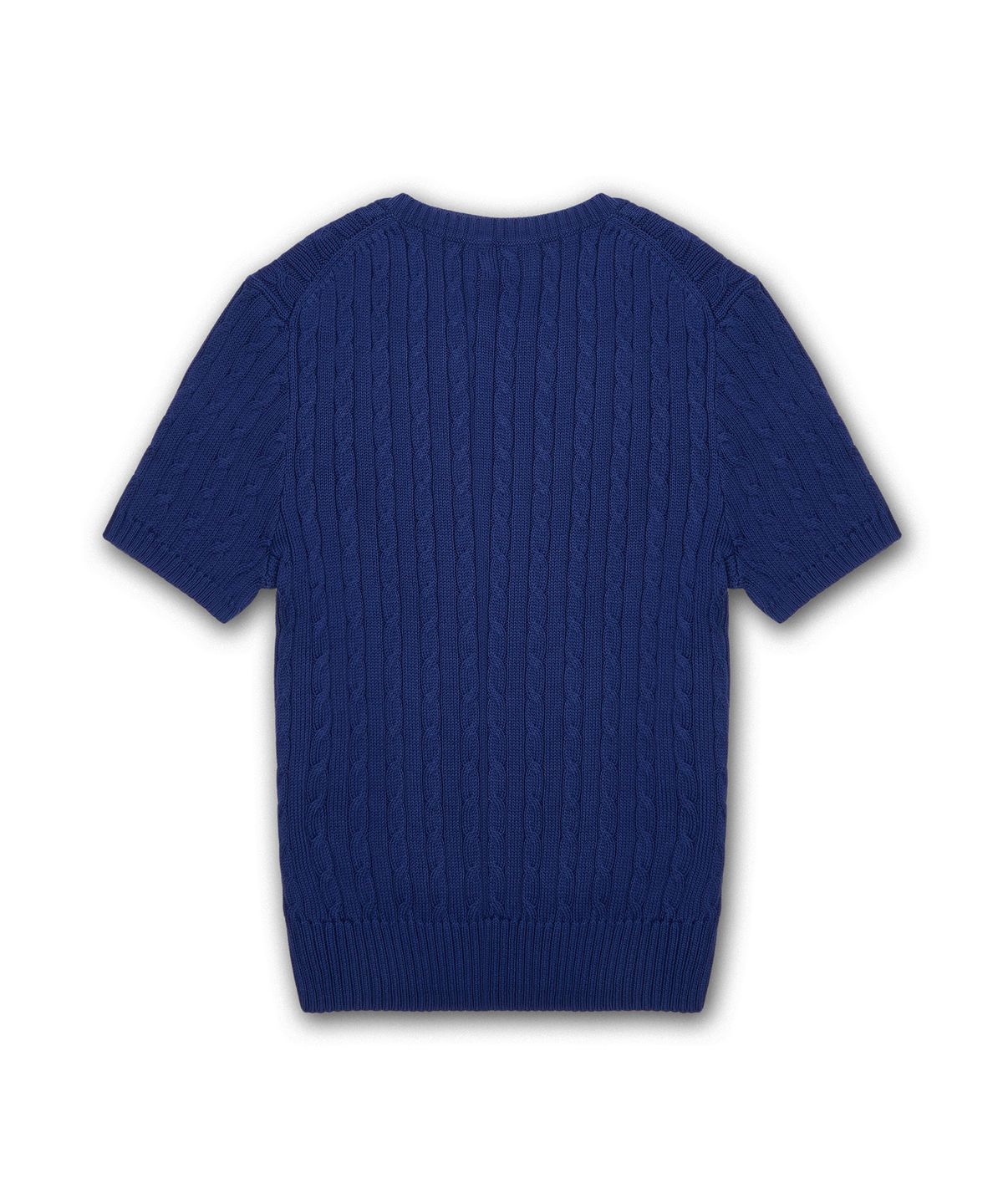 폴로 랄프 로렌(POLO RALPH LAUREN) [W]케이블 니트 코튼 숏 슬리브 스웨터-블루