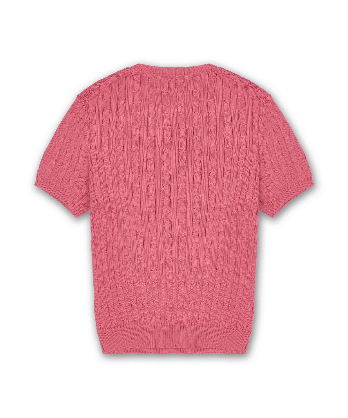 폴로 랄프 로렌(POLO RALPH LAUREN) [W]케이블 니트 코튼 숏 슬리브 스웨터-레드