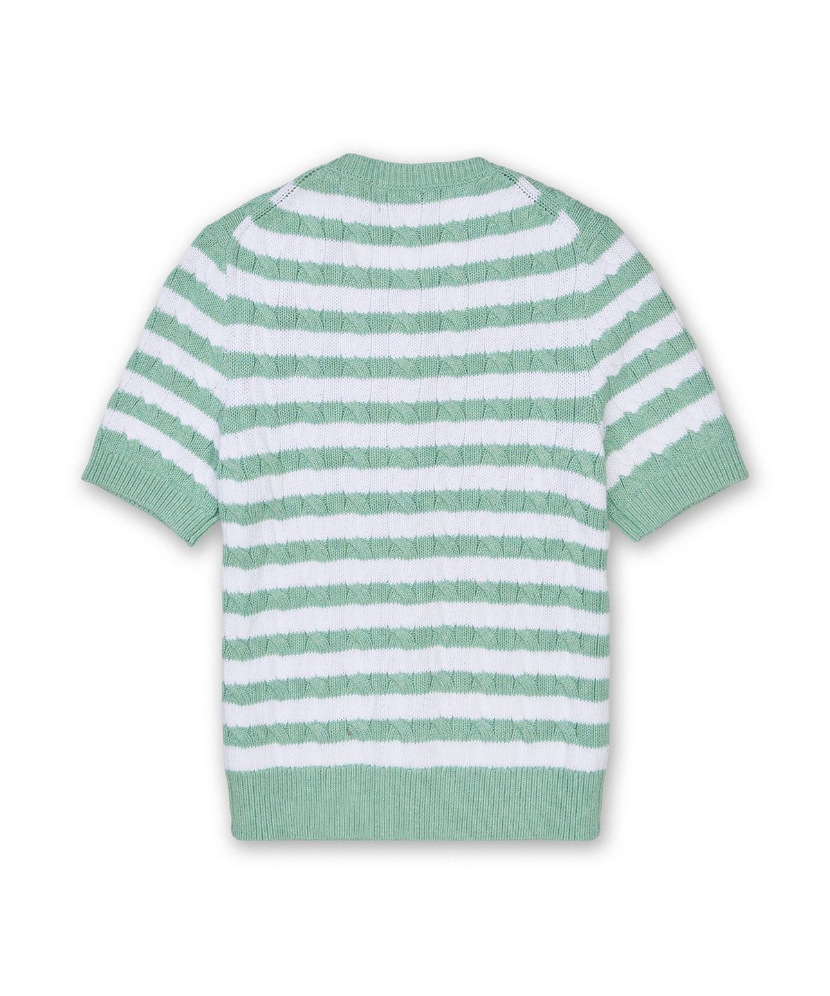 폴로 랄프 로렌(POLO RALPH LAUREN) [W]스트라이프 케이블 니트 숏 슬리브 카디건-라이트 그린