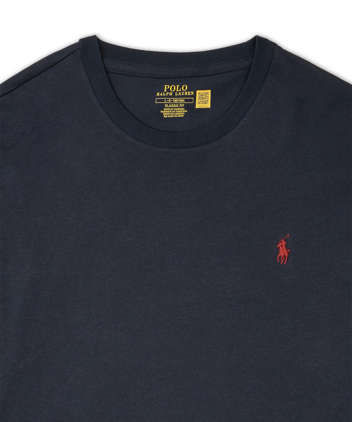 폴로 랄프 로렌(POLO RALPH LAUREN) 클래식핏 저지 롱 슬리브 티셔츠-네이비