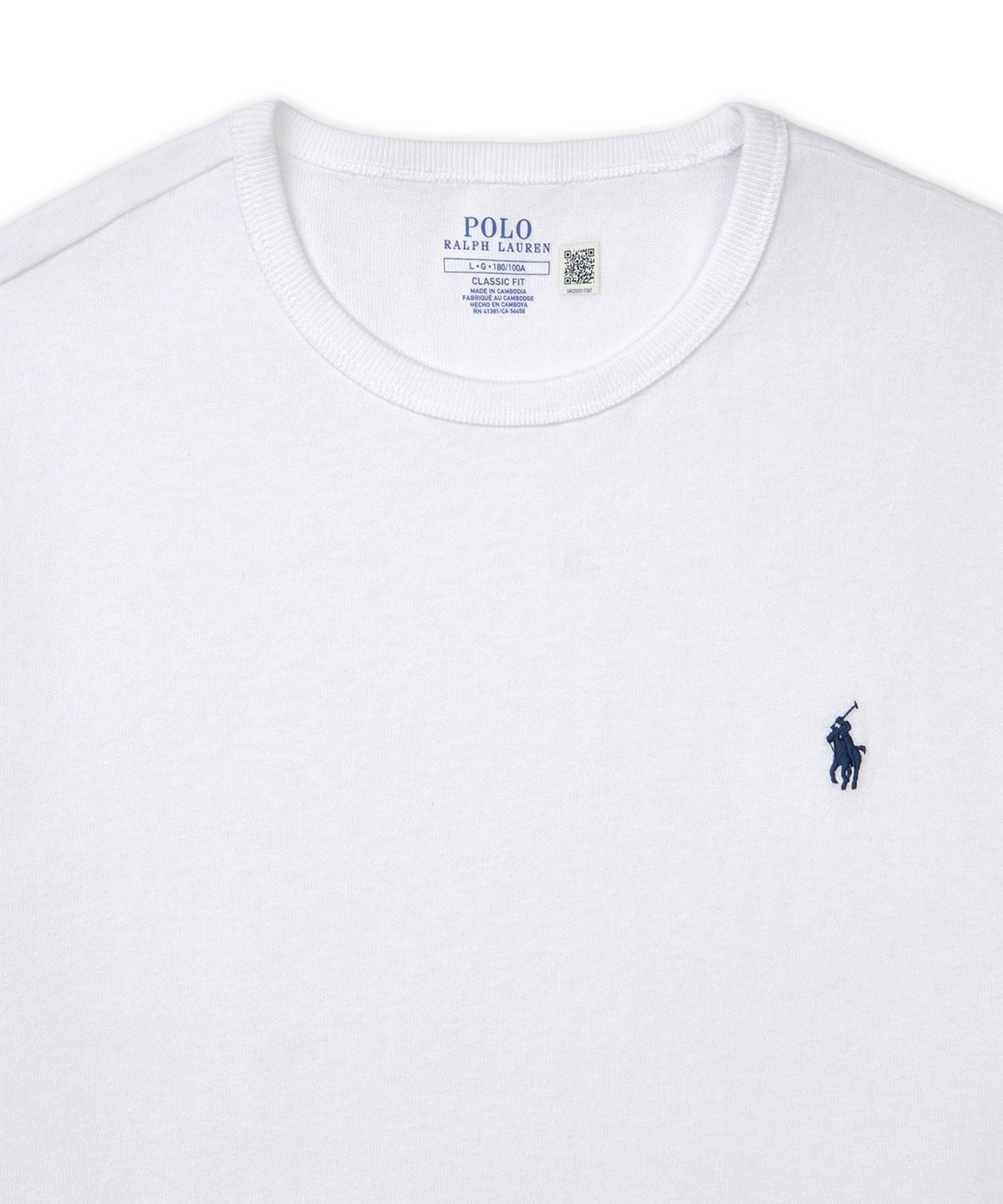 폴로 랄프 로렌(POLO RALPH LAUREN) 클래식핏 헤비웨이트 저지 티셔츠-화이트