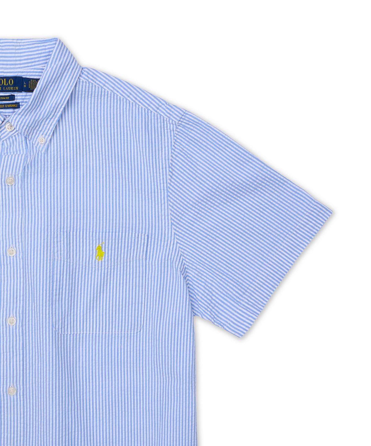 폴로 랄프 로렌(POLO RALPH LAUREN) 커스텀핏 시어서커 셔츠-블루
