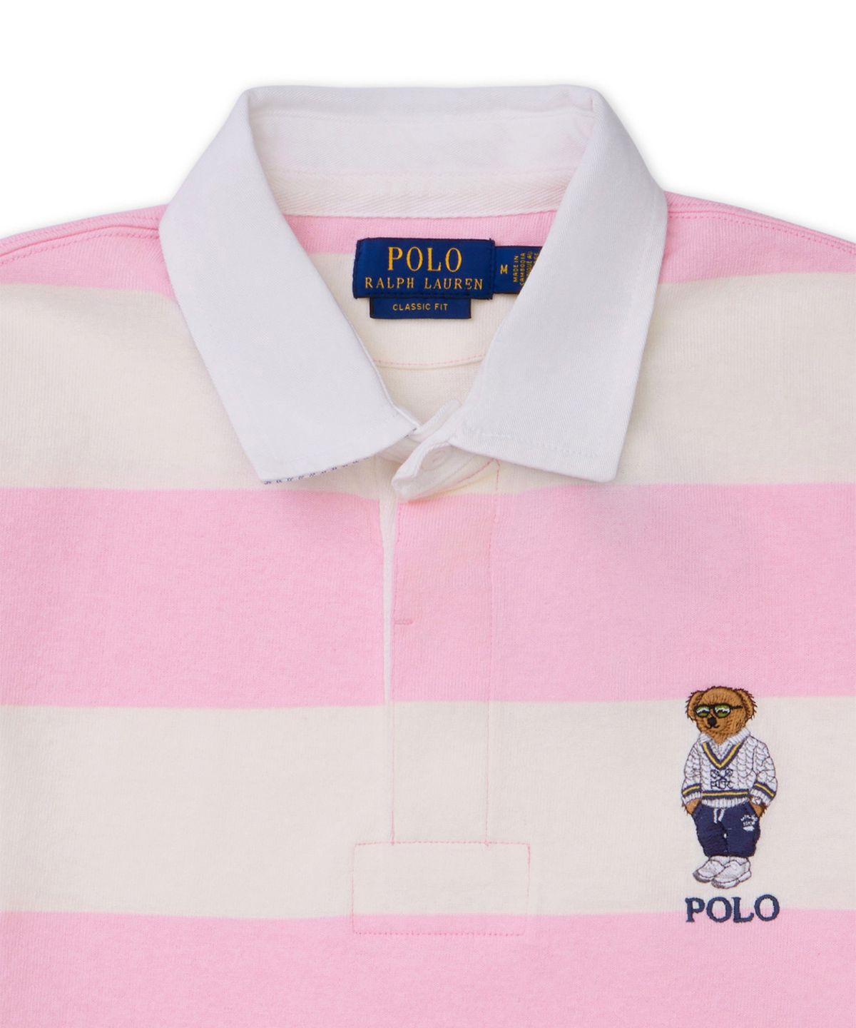 폴로 랄프 로렌(POLO RALPH LAUREN) 클래식핏 폴로 베어 저지 럭비 셔츠-핑크