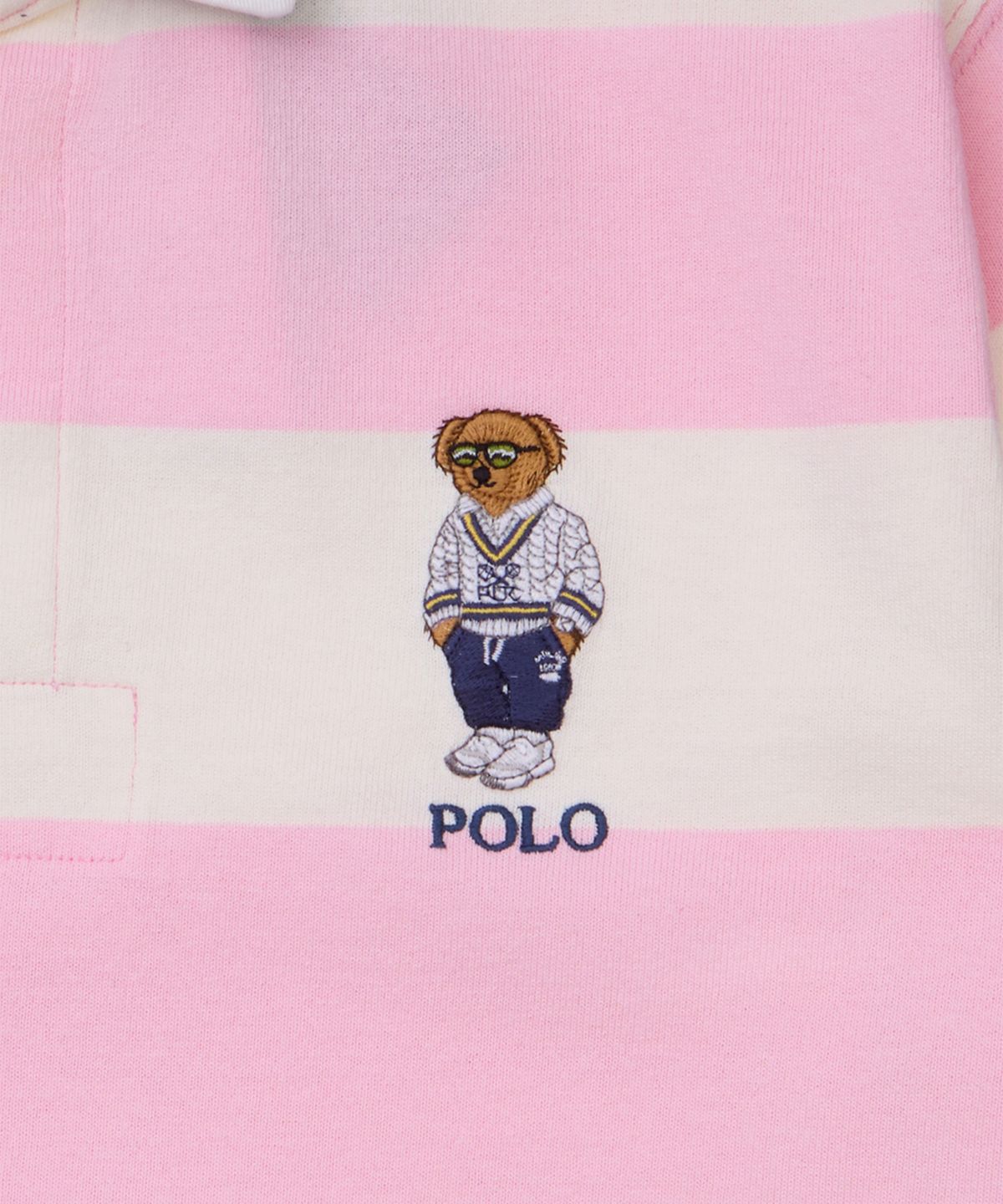 폴로 랄프 로렌(POLO RALPH LAUREN) 클래식핏 폴로 베어 저지 럭비 셔츠-핑크