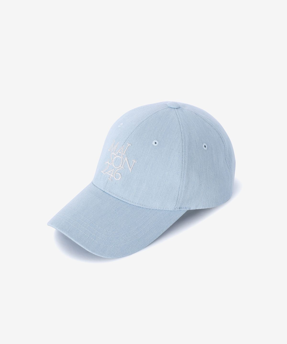 메종246(MAISON246) SIGNITURE BIGLOGO OVERFIT BALLCAP LIGHT BLUE DENIM
