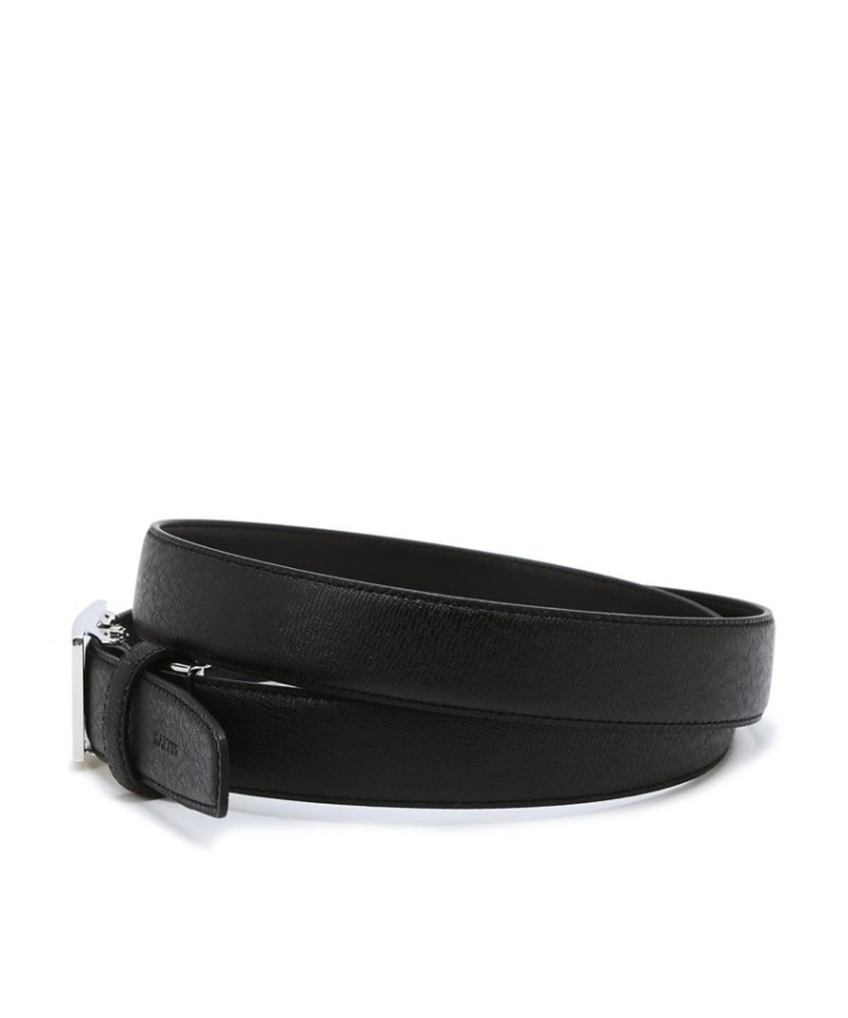 헤지스 맨 액세서리(HAZZYS MEN ACC) [Online Limited] 블랙 버클 체크장식 소가죽 자동벨트 HJBE6F950BK
