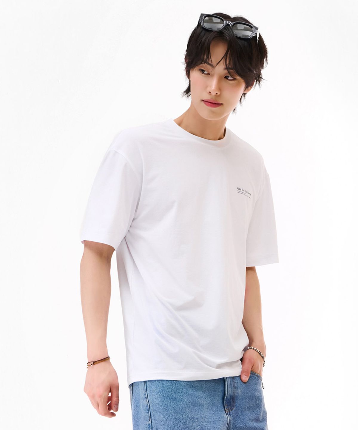 체이스컬트(CHASECULT) 남성 쿨 백포인트 그래픽 반팔 티셔츠-화이트