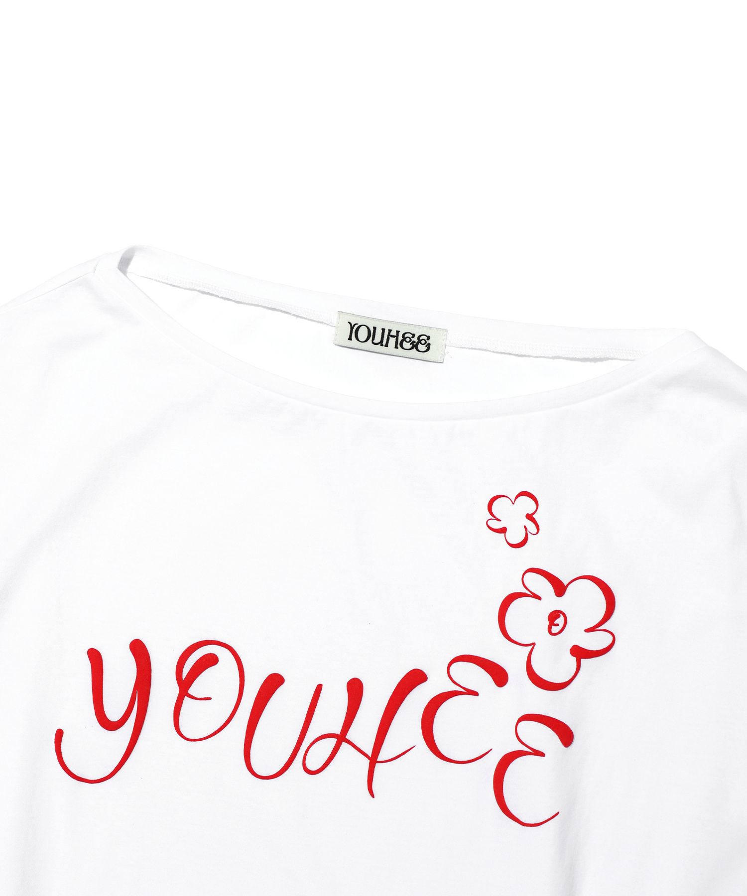 MUSINSA公式 | YOUHEE OFF-SHOULDER T-SHIRTS WHITE