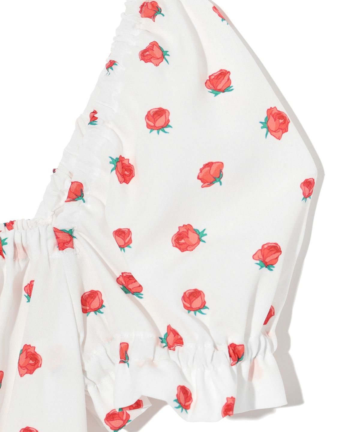유희(YOUHEE) FLOWER PATTERN PUFF DRESS WHITE