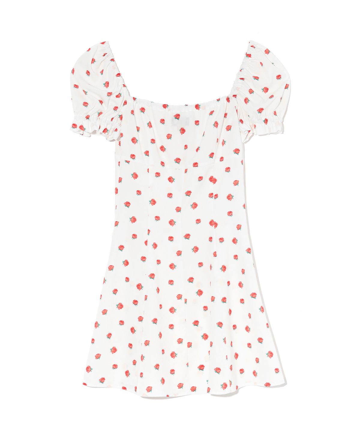 유희(YOUHEE) FLOWER PATTERN PUFF DRESS WHITE