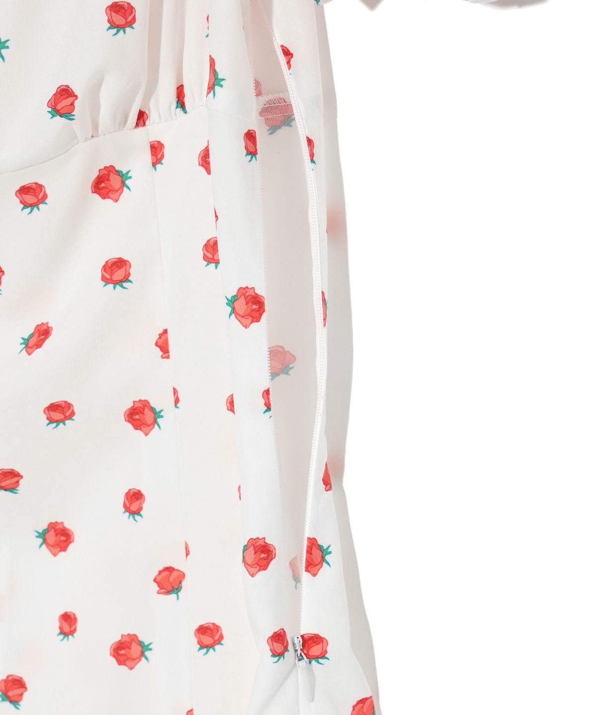 유희(YOUHEE) FLOWER PATTERN PUFF DRESS WHITE