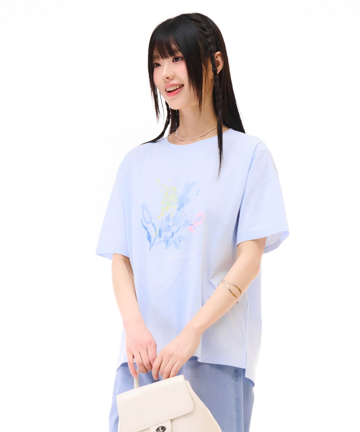 체이스컬트(CHASECULT) 여성 쿨 그래픽 반팔 티셔츠-스카이블루