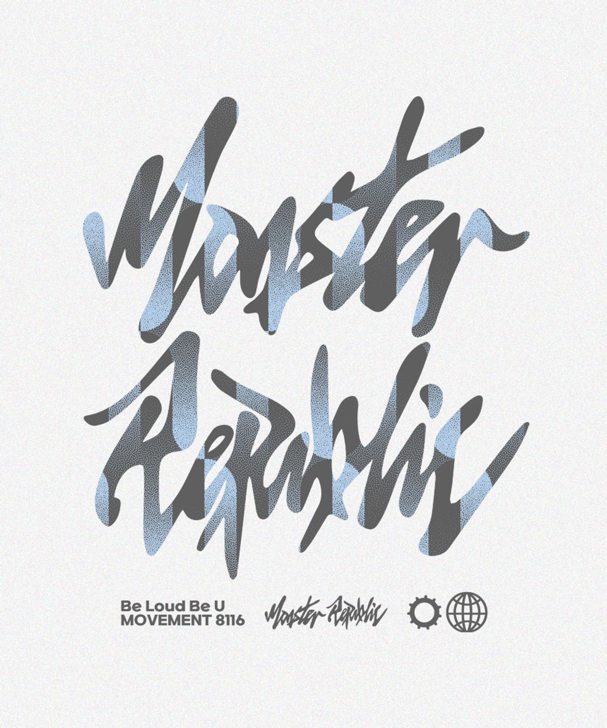 몬스터리퍼블릭(MONSTER REPUBLIC) 스톤 로고 인디고 블루 티셔츠 화이트_8116