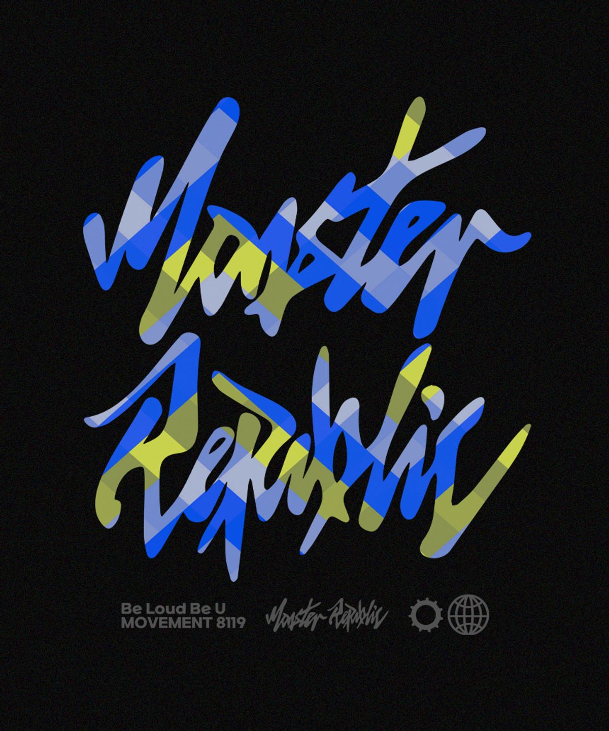 몬스터리퍼블릭(MONSTER REPUBLIC) 스퀘어 로고 블루 티셔츠 블랙_8119
