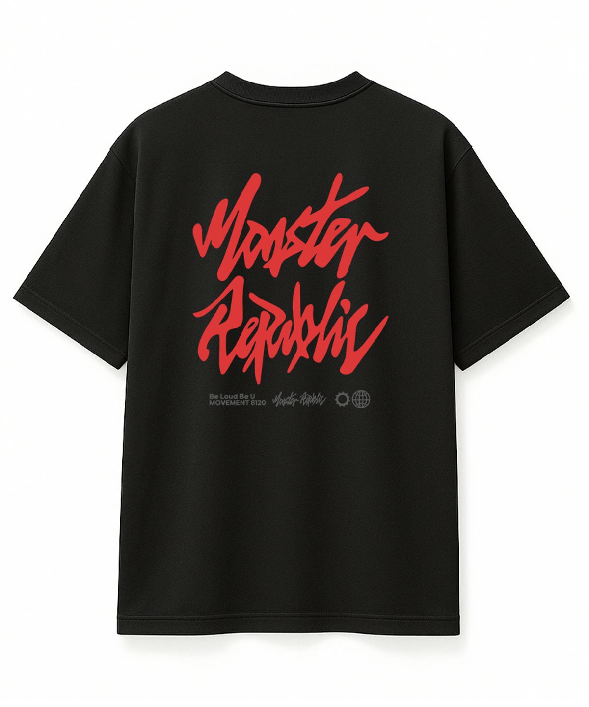 몬스터리퍼블릭(MONSTER REPUBLIC) 어센틱 로고 레드 티셔츠 블랙_8120