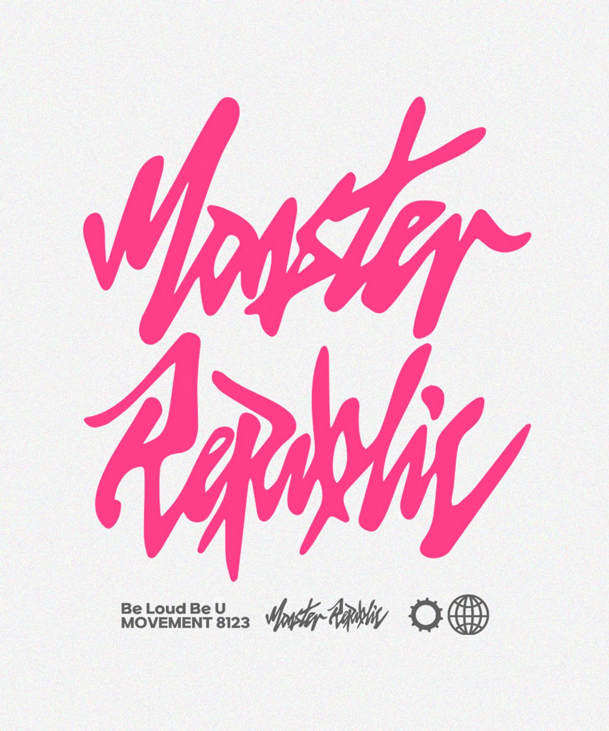 몬스터리퍼블릭(MONSTER REPUBLIC) 어센틱 로고 핑크 티셔츠 화이트_8123