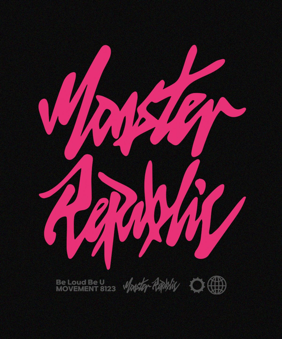 몬스터리퍼블릭(MONSTER REPUBLIC) 어센틱 로고 핑크 티셔츠 블랙_8123